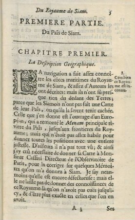 Chapitre premier. La description geographique
