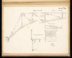 Eiserne Bogenbrücke über den Landwehrkanal, Berlin Monatskonkurrenz Januar 1879: Konstruktionsdetails 1:15
