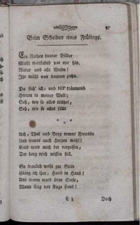 Beim Scheiden eines Frülings
