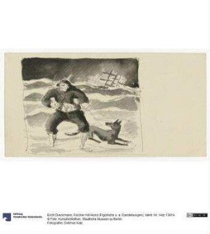 Fischer mit Hund (Figürliche Darstellungen)