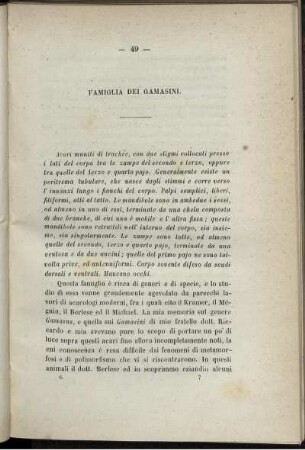 Famiglia Dei Gamasini.