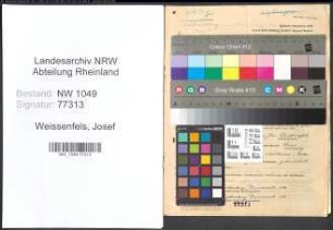 Entnazifizierung Josef Weissenfels , geb. 22.02.1890 (Schulrat)