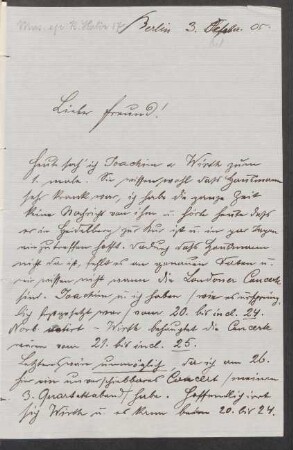 Brief an Edward Speyer : 03.10.1905