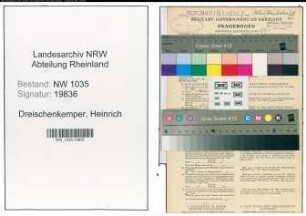 Entnazifizierung Heinrich Dreischenkemper , geb. 08.10.1904 (Techniker)