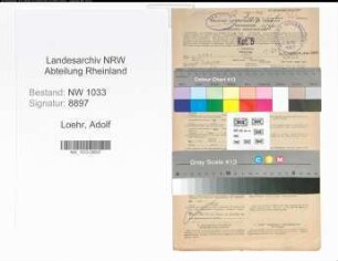 Entnazifizierung Adolf Loehr , geb. 07.11.1902 (Polizeibeamter)