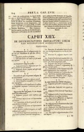 Caput XIIX. De Difficultatibus Imperatori Circa Ejus Resignationem Occurrentibus.