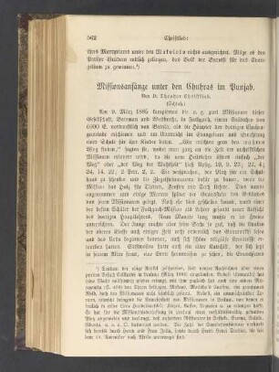 Missionsanfänge unter den Chuhras im Punjab