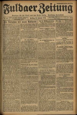 Ausgabe vom Freitag, den 22. Januar 1926.