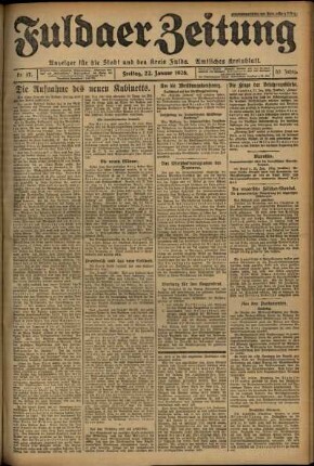 Ausgabe vom Freitag, den 22. Januar 1926.