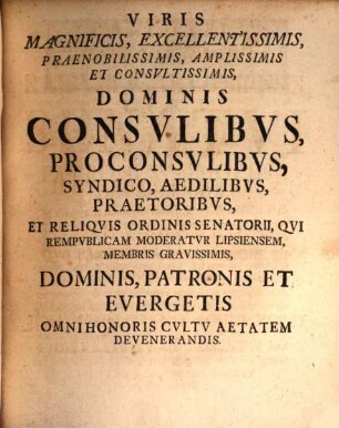 Panegyris Magnif. Reipublicae Lipsiensis Senatui ... dicta
