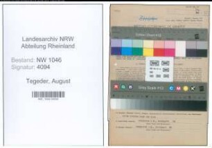 Entnazifizierung August Tegeder , geb. 03.12.1894 (Wasserbaugehilfe)