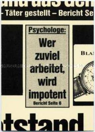 Postkarte zum Thema Arbeitswelt