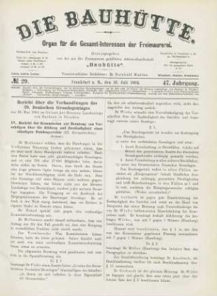 No. 29. Frankfurt a. M., den 16. Juli 1904. 47. Jahrgang.