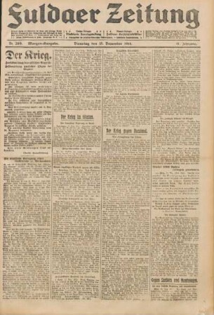 Ausgabe vom Dienstag, den 15. Dezember 1914.