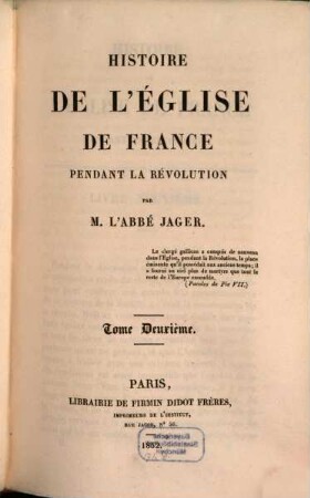 Histoire de l'église de France pendant la révolution, 2