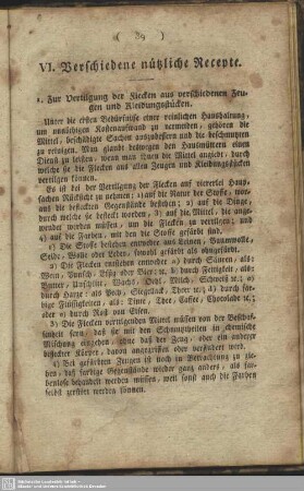 IV. Verschiedene nützliche Recepte