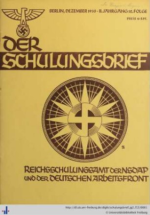II. Jahrgang, Folge 12: Der Schulungsbrief