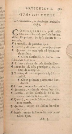Quaestio CXXIII. De Fortitudine, in duodecim articulos divisa.