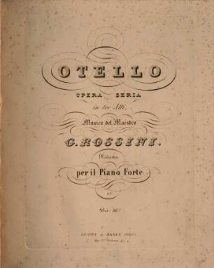 Otello : opera seria in tre atti