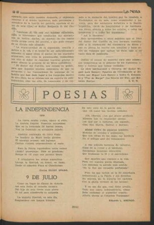Poesías : La independencia [y] 9 de julio