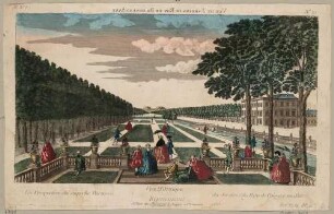 Garten des "polnischen Königs in Sachsen" August des Starken (Barockgarten des Schlosses in Großsedlitz ?), Guckkastenbild