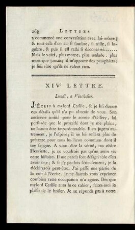 XIVe Lettre. Lundi, à Vinchester.
