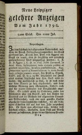 59tes Stück. Den 22ten Jul.