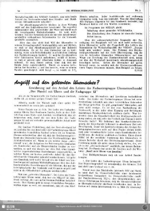 Angriff auf den gelernten Uhrmacher?