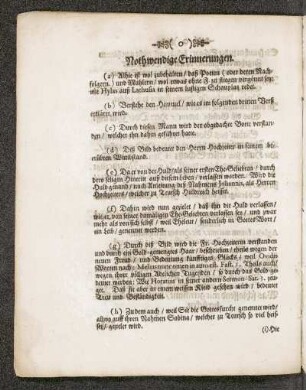 Nothwendige Erinnerungen.