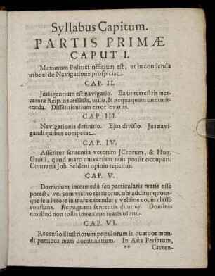Syllabus Capitum.