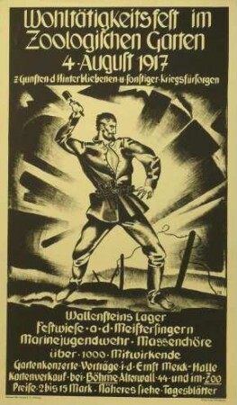 Wohltätigkeitsfest im Zoologischen Garten 4. August 1917 zugunsten der Hinterbliebenen und sonstiger Kriegsfürsorgen
