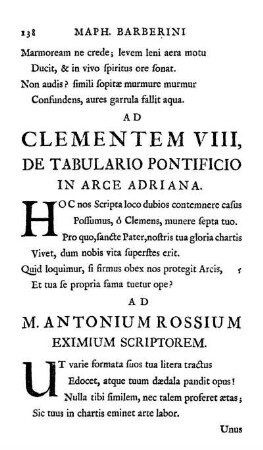 Ad M. Antonium Rossium Eximium Scriptorem.