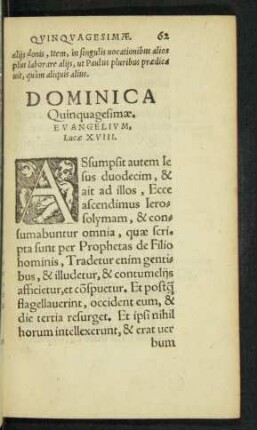 Dominica Quinquagesimae.