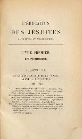 L' éducation des Jésuites autrefois et aujourd'hui : Un collège breton