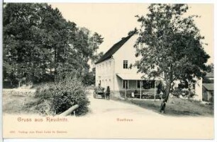 Reudnitz. Gasthaus mit Pferdefuhrwerk