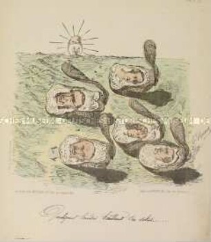 Quelque ... - Karikatur auf Napoleon III., Eugenie, Ollivier, u. a.