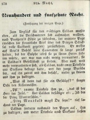 Neunhundert und funfzehnte Nacht