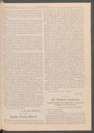 De historia nacional : Cartas inéditas del libertador al General Tomás C. de Mosquera.