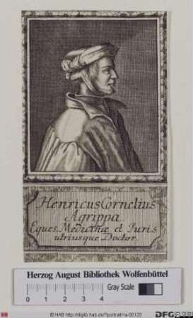 Bildnis Heinrich Cornelius (eig. Heinrich Cornelis) Agrippa von Nettesheim