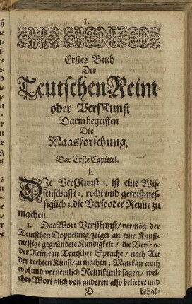 Das Erste Capittel. - Das Dritte Capittel.