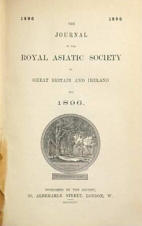 Journal of the Royal Asiatic Society. 1896