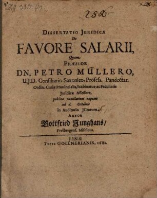Dissertatio Juridica De Favore Salarii