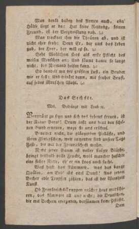 Das Sechste. Mel. Bekränzt mit Laub [et]c.