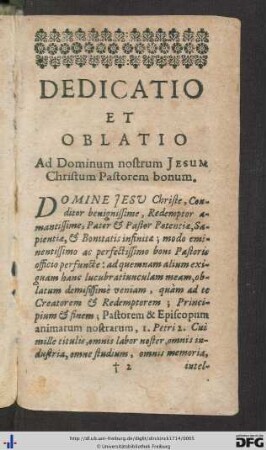 Dedicatio Et Oblatio.