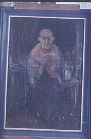 Bildnis einer alten Frau : Bildnis einer alten Frau. Ölgemälde (1948?; M. E. Nicola)