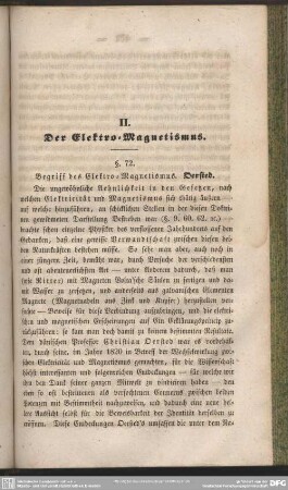 II. Der Elektro=Magnetismus