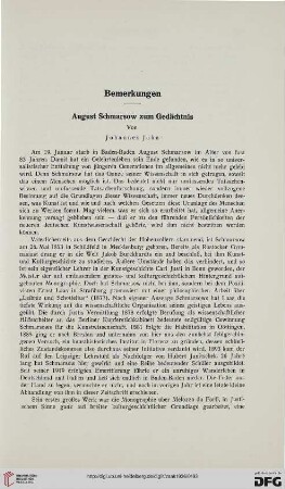 August Schmarsow zum Gedächtnis