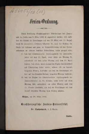 Ferien-Ordnung
