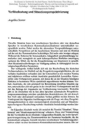 Verbbedeutung und Situationsperspektivierung