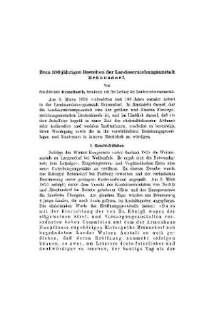 Zum 100jährigen Bestehen der Landeserziehungsanstalt Bräunsdorf